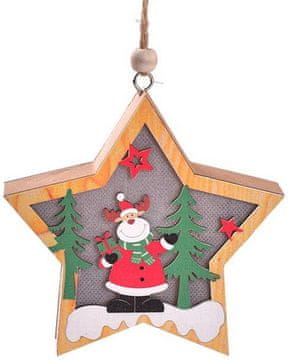 BE božićna lampa drvena zvijezda sob