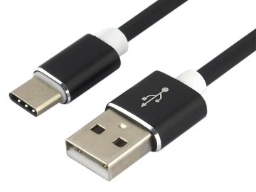 USB-A na USB-C kabel 1,5 m QC 3.0 silikonski crni 3A