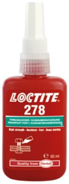 Loctite 278 50 ml, zeleno anaerobno ljepilo za zaštitu metalnih navoja od otpuštanja uslijed vibracija, srednje viskoznosti, visoke čvrstoće, otporno na visoke temperature