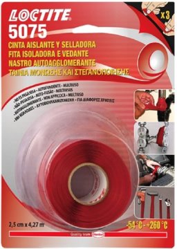 Loctite SI 5075 2,5 cm x 4,27 m Silikonska izolacijska i brtvena traka - crvena, lijepi se samo za sebe, brzo brtvi crijeva i žice, za popravak električne izolacije
