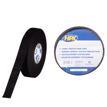 HPX 52800 crna traka za kabele 19 mm x 10 m, samoljepljiva, zaštita kabela, zvučna izolacija, otporna na visoke temperature, za automobilsku i električnu primjenu