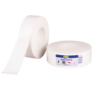 HPX Gaffer 6000 traka za označavanje, bijela kabelska traka, 25 mm x 50 m, označavanje površine, otporna na temperature, lako se uklanja, ne ostavlja ljepljive ostatke