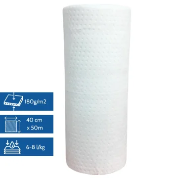 IB Hidrofobna prostirka za upijanje ulja u roli 40 cm x 50 m, 180 g/m2, bijela, visoko upijajuća