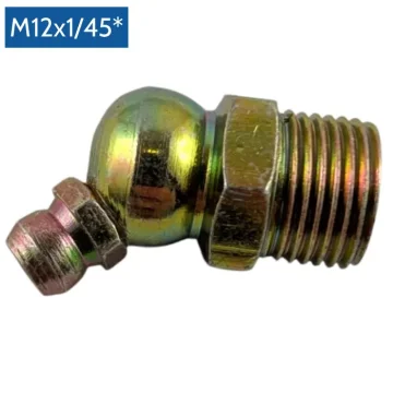IB Mazalica M12×1/45°, kutna mazalica, mjesto podmazivanja za ležajeve i klinove, kompatibilna s ručnim i pneumatskim pištoljima za mast