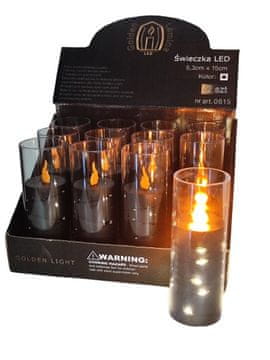 DE LED svijeća s lancem Lumina Golden 0615 crna 5,3x15 cm 3D 12 komada