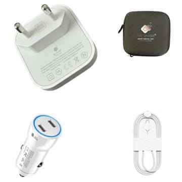 USB-C komplet za punjenje od 40 W i 60 W s kabelom tipa CC duljine 1 m, dvostruki USB-CC 60 W automobilski adapter za iPhone 17 Pro Max 17 5G, 16 Pro Max, iPhone 15Pro, zaštitna futrola
