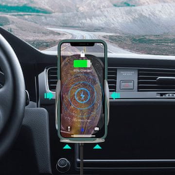 FireFox Incarcator auto fast wireless, Automatski senzor, iphone 8/ 8+ /X /Xr /Xs / XsMAX, 7.5W, Samsung, S7, S8, S9, NOTE8.9, S10,1OW, prindere grill ventilatie+Ventuza, crni, Nou Model C11