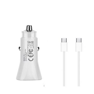 Komplet za brzo punjenje 20W auto punjača i USB-C - C podatkovni kabel za brzo punjenje od 2 m kompatibilan s Apple iPhoneom 15 / 15 Pro / 15 Pro Max