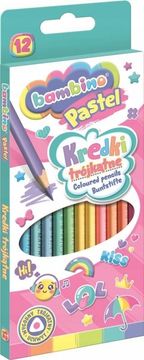 BAMBINO trokutaste bojice, 12 boja PASTEL