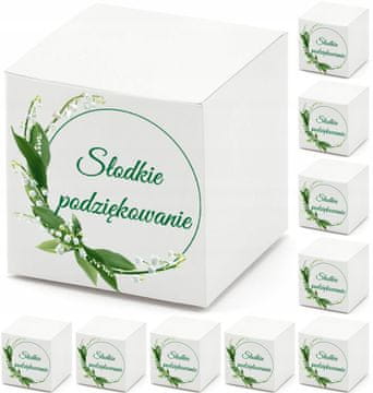 Pudełeczka Słodkie Podziękowanie dla Gości Konwalie Komunia Wesele 10szt.