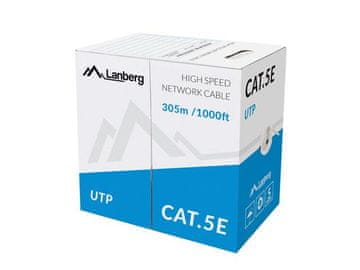 Lanberg UTP kabel kat. 5e 305m CU žica siva