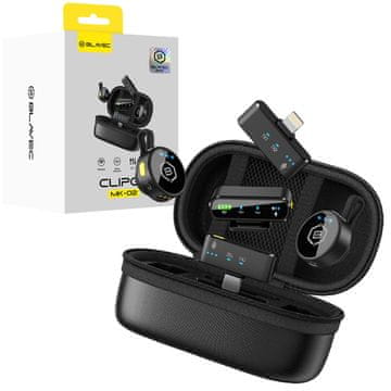 BLAVEC MK-02 ClipGo Combo bežični lavalier mikrofon tip C Lightning BT LMMK02-B crni 2 kom.
