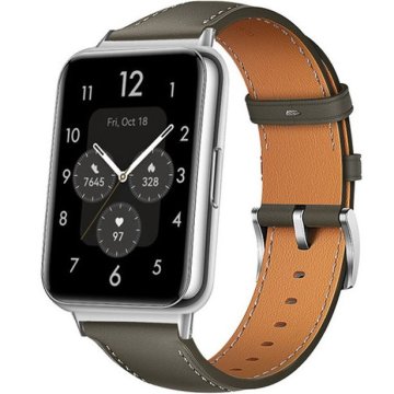 GS Kožni remen za Huawei Watch Fit 2, sa šavovima, sivi