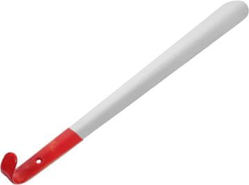 Nikcorp Duga žlica za cipele od nehrđajućeg čelika s crvenom ergonomskom ručkom 43 cm za obuvanje bez saginjanja, rupica za vješanje, za starije osobe, trudnice, svakodnevnu i skijašku obuću