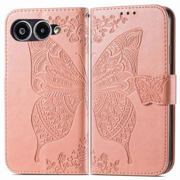 GS Preklopna maskica za T-Phone 3 5G, leptir, ružičasto zlatna