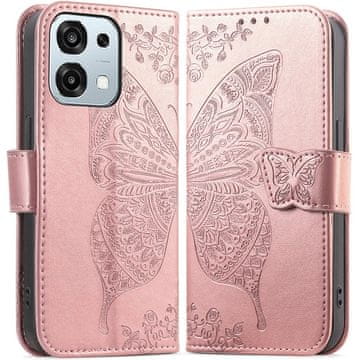 GS Preklopna futrola za Oppo A6 Pro 5G, leptir, ružičasta