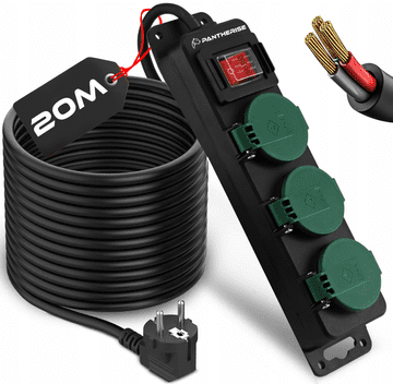 4103 produžni kabel s 3 utičnice 20 m GS-920-20