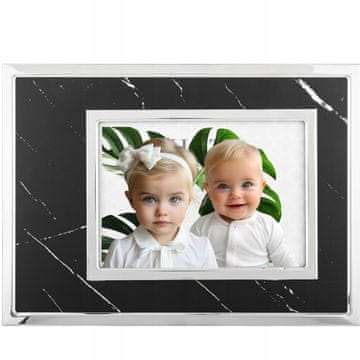Okvir za fotografije 18x13 cm, glamurozno crna i srebrna, 21x29 cm