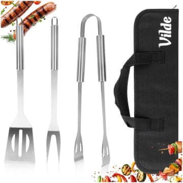 Vilde SET OD 3 ČELIČNA ALATA ZA ROŠTILJ U KUTIJI 489424