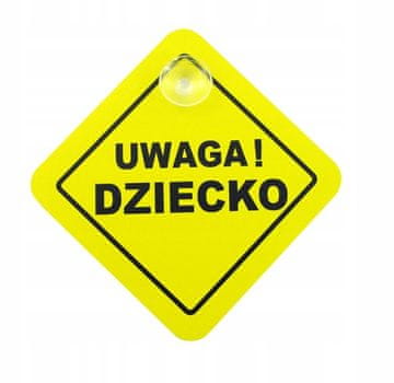 Carcommerce Naklejka samochodowa ostrzegawcza Dziecko na przyssawce na szybę