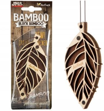 Carcommerce Zapach samochodowy do auta Bamboo Black zawieszka listek