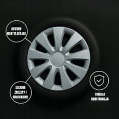 Carcommerce Kołpaki samochodowe uniwersalne Delta srebrne 15