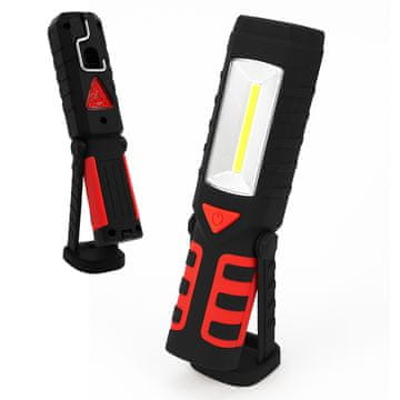 Carcommerce Prijenosna COB + LED radionička radna svjetiljka s magnetom i kukom