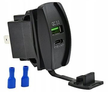 Carcommerce Ładowarka samochodowa USB-A i USB-C 3,4A 12V 24V do auta