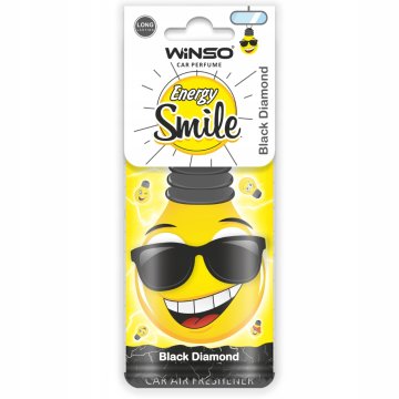 IN Zapach samochodowy Energy Smile Black Diamond do auta - listek buźka