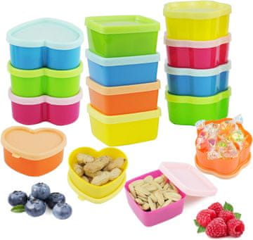 Nikcorp Prozirne plastične posude za hranu set 15 kom 40 ml mini posudice s poklopcima PP plastika bez BPA brtveno zatvaranje tight-fit za začine umake grickalice kozmetiku putovanja prozirna boja