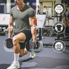 Nikcorp Muška sportska majica Slim Fit brzo sušeća prozračna elastična 92% poliester 8% elastan 4-way stretch ravni šavovi bez etiketa na vratu za fitness trening trčanje teretanu siva L