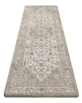Nikcorp Kuhinjska prostirka antiklizna staza 60 x 150 cm bež Vintage boho s efektom patine 10 mm memory foam pjena vodootporna gornja površina kožastog tipa za kuhinju perionicu i radna mjesta kod kuće