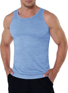 Nikcorp Muška sportska majica bez rukava tank top plava XXL prozračna brzosušeća od poliestera s 4-way stretch elastičnošću, ravnim šavovima i okruglim izrezom bez etikete za trening u teretani, trčanje