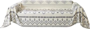 Nikcorp Prekrivač za kauč i sofu 180x300 cm bijeli od mekanog šenila protuklizni dvostrani perivi u perilici rublja zaštita od dlaka za pse i mačke, višenamjenski prekrivač za fotelje i krevet