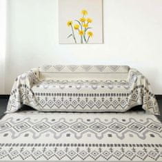 Nikcorp Prekrivač za kauč i sofu 180x300 cm bijeli od mekanog šenila protuklizni dvostrani perivi u perilici rublja zaštita od dlaka za pse i mačke, višenamjenski prekrivač za fotelje i krevet