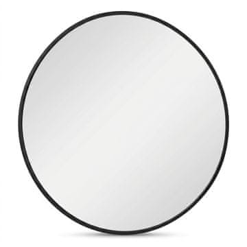 Nikcorp Okruglo zidno ogledalo 70 cm promjer crni aluminijski okvir moderno elegantno staklo visoke razlučivosti sigurnosna folija zidna montaža kupaonica spavaća soba dnevni boravak predsoblje