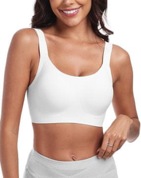 Nikcorp Ženski bešavni push up grudnjak bralette bez kostiju meki udobni bijeli XXXL podesive naramenice lagani minimizer ugrađene meke košarice za svakodnevnu nošnju posao sport odmor spavanje