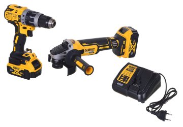 slomart DEW COMBO set DCD796, DCG405 + 2x5,0Ah baterije - crni/žuti