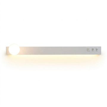 Nikcorp LED zidna svjetiljka 100 cm bijela s čitačem i USB priključkom 5 V/2 A, 21 W, 2200 lm, regulacija 3000 K, 4000 K, 6000 K, za spavaću sobu, dnevni boravak i ured, preporučena površina 8-9 m²