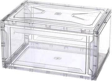 Nikcorp Sklopive vitrine za cipele QUARKZMAN Set 6 kom s prozirnim magnetskim vratašcima PMMA PP prozirno sivo zaštita od prašine vlage i sunčevih zraka slaganje u stog 14,17 × 10,63 × 7,87 inča