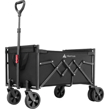 Nikcorp Sklopiva transportna kolica za vrt, plažu i kamping 65 L nosivost 100 kg težina 4,9 kg čelični okvir Oxford tkanina 600D terenski kotači okretni 360° sklopljeno 50,5 x 50,5 x 13 cm