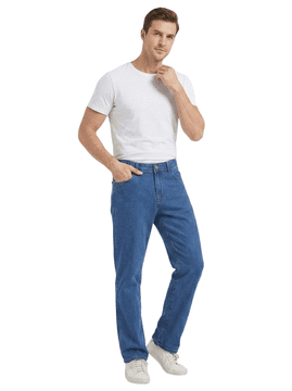 Nikcorp Muške traperice Regular Straight Fit plave W38 L32 stretch elastan 72% pamuk 26,5% poliester 1,5% elastan klasičan model 5 džepova za posao i vikend perive u perilici