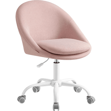 Nikcorp Stolica Fotelj Okretna za Kućni Ured i Šminkanje Podesiva Visina 360° Ergonomska Mekana Ružičasta Tapecirana s Kotačićima 5-kraka Baza Za Spavaću i Dječju Sobu i Home Office