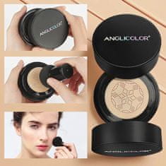 Nikcorp Anglicolor CC krema u jastučiću Air Cushion 30 ml bež prekrivajuća hidratantna matirajuća vodootporna lagana s spužvom gljivica za prirodan satenast izgled 3 u 1 vegan Cruelty Free