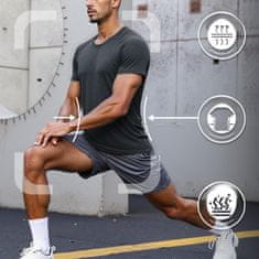 Nikcorp Muška sportska majica Slim Fit prozračna brzosušeća elastična crna L za trening, teretanu, trčanje i pješačenje 92% poliester, 8% elastan 4-way stretch flatlock šavovi bez etikete