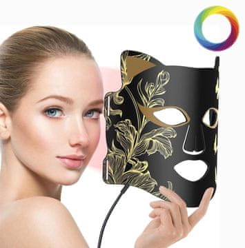 Nikcorp LED maska za lice terapija svjetlom 7 boja protiv starenja hlađeća s magnetskim gel nastavkom za hlađenje 260 LED dioda 850 nm infracrvenog svjetla anti-aging pomlađivanje kože kod kuće crvena