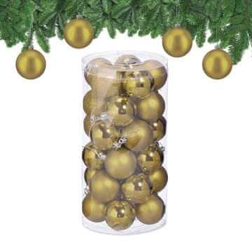 Northix Set božićnih kuglica, 30 plastičnih ukrasa