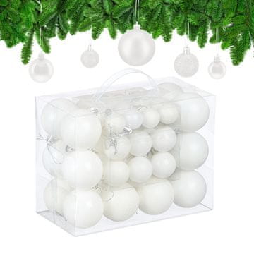 Northix Set božićnih kuglica za drvce, 50 komada, plastika
