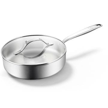 BE Living Duboka tava s poklopcem Stainless Steel 24 cm nehrđajući čelik