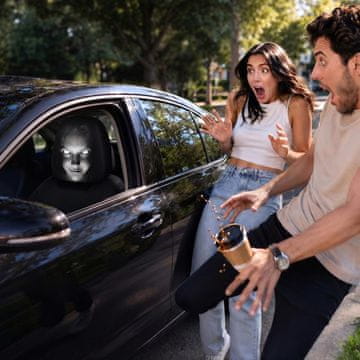 Netscroll Zastrašujuća navlaka za naslon za glavu u automobilu Ghost Face, 2 komada, GhostFace